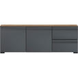 GARDEROBENBANK Anthrazit, Eichefarben  - Sandfarben/Eichefarben, Design, Holzwerkstoff/Kunststoff (139/49/36cm) - Dieter Knoll