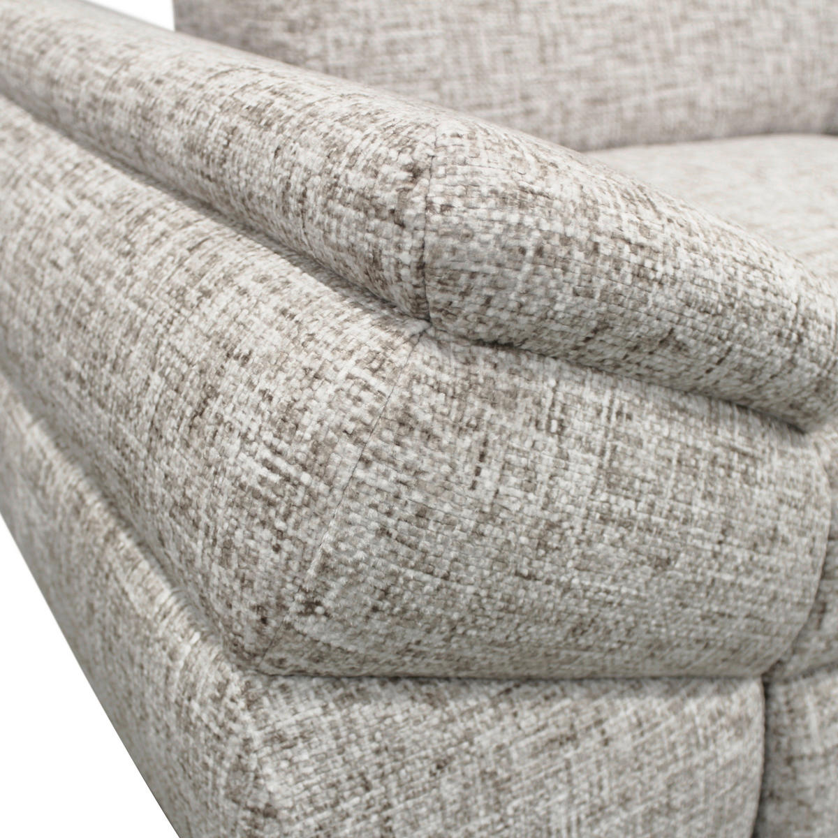 ECKSOFA Beige Struktur, Plüsch  - Beige/Schwarz, Design, Textil/Metall (274/201cm) - MID.YOU