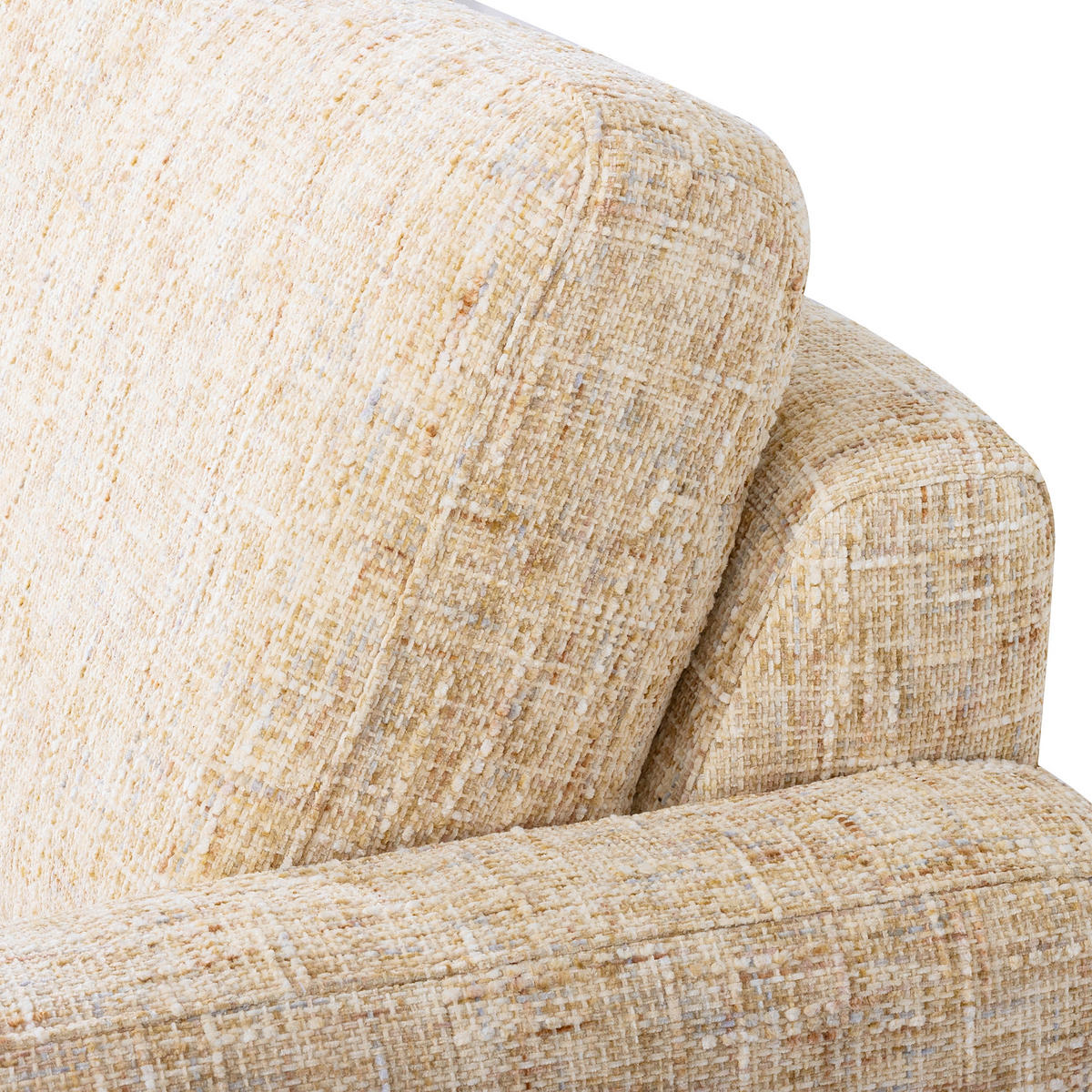 3-SITZER-SOFA Webstoff Beige  - Beige/Schwarzchrom, Design, Textil/Metall (187/85/92cm) - Livetastic