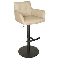 BARHOCKER in Schwarz, Beige  - Beige/Schwarz, MODERN, Leder/Metall (54,5/90/112/51,5cm) - Livetastic