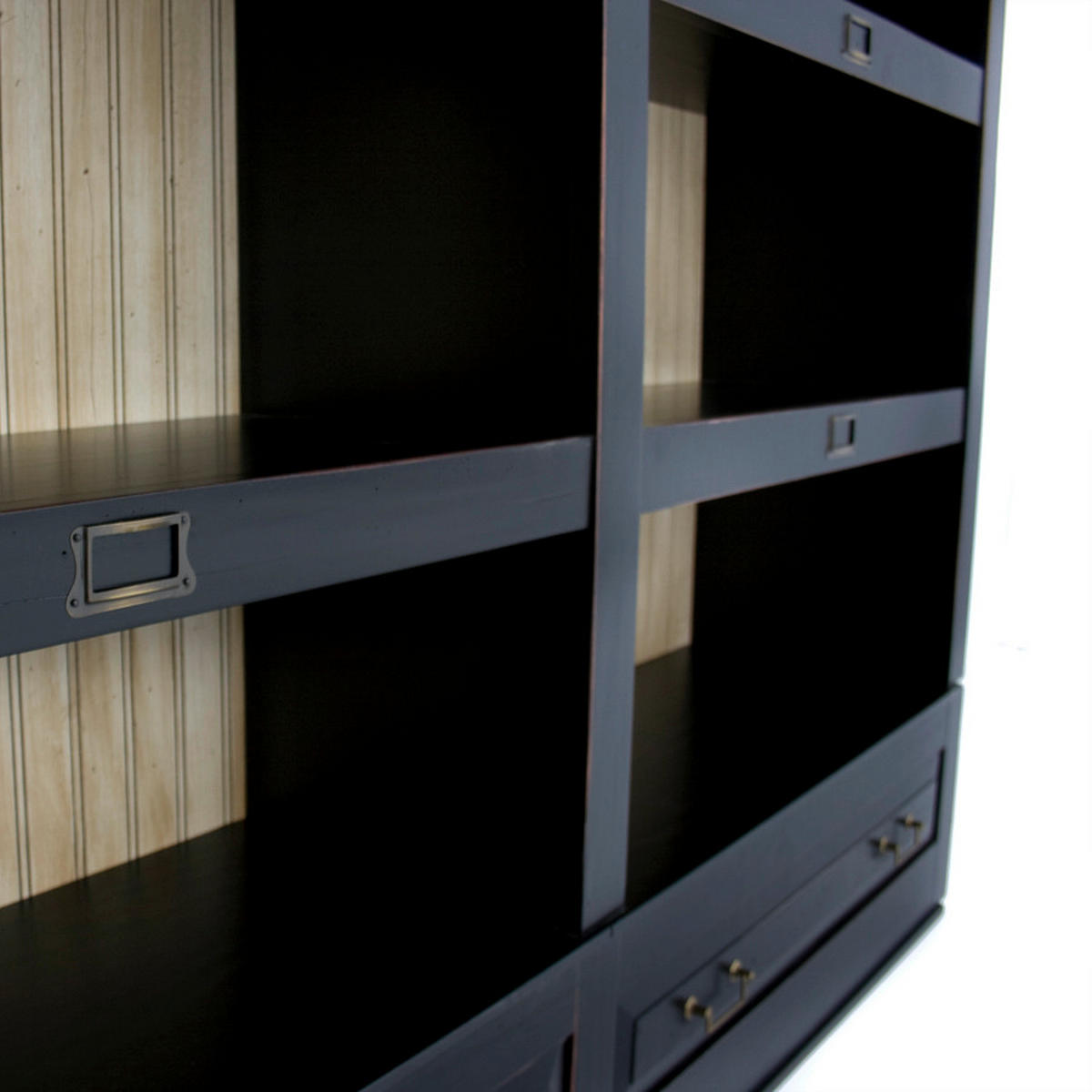 BÜCHERWAND Pinie teilmassiv Creme, Schwarz  - Creme/Schwarz, LIFESTYLE, Holz/Metall (311/238,5/46,5cm) - Livetastic