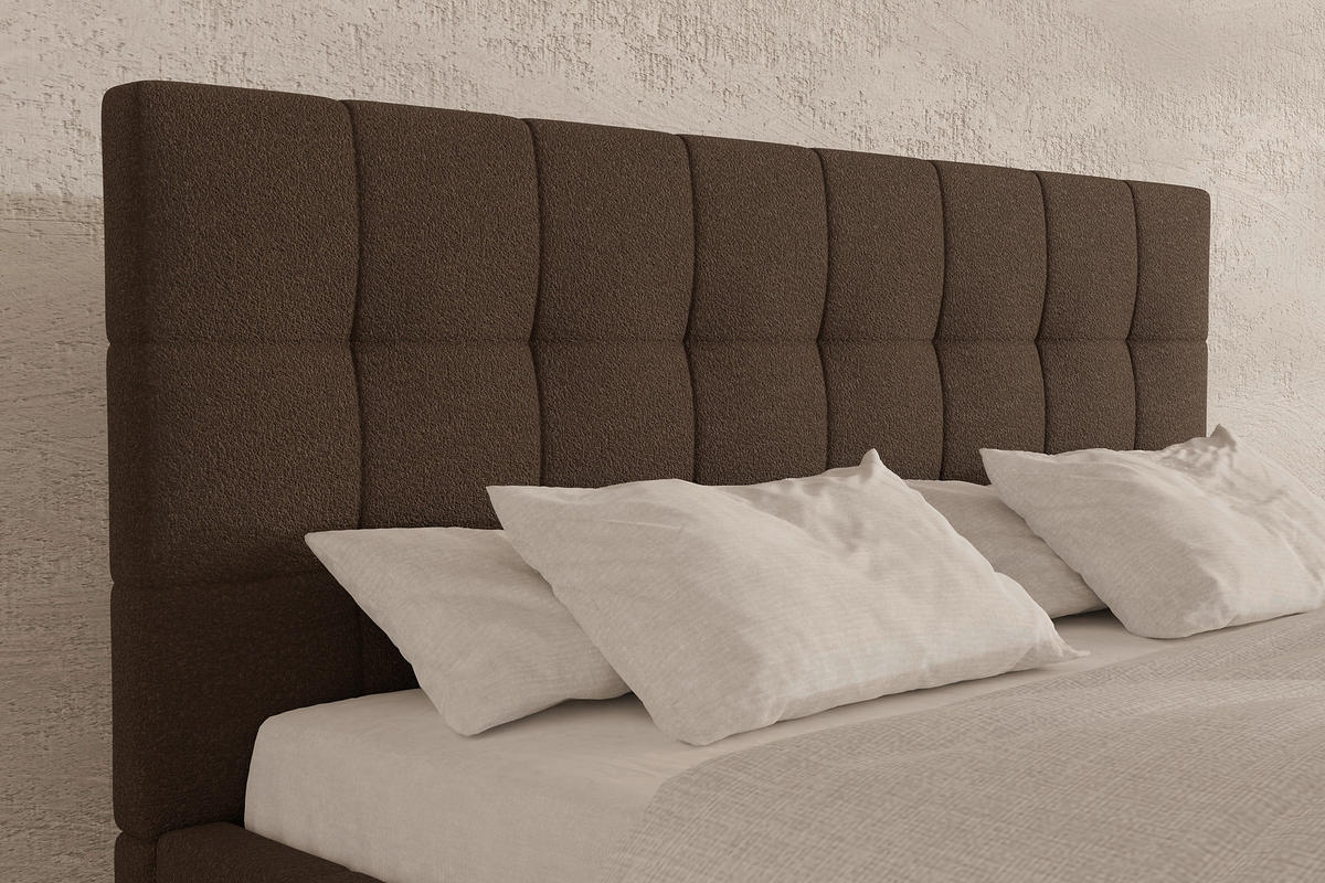 POLSTERBETT 180/200 cm  in Braun  - Schwarz/Naturfarben, MODERN, Holz/Textil (180/200cm) - MID.YOU
