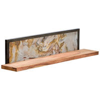 WANDBOARD Sheesham Hartholz Grau, Sheeshamfarben  - Sheeshamfarben/Grau, KONVENTIONELL, Holz/Stein (135/30/25cm) - Livetastic