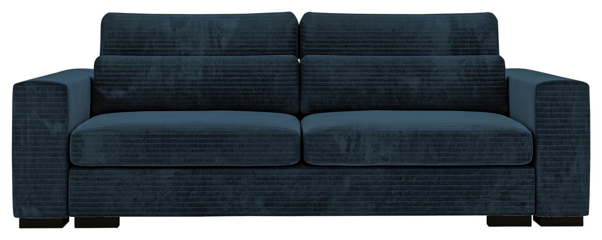 SCHLAFSOFA Flachgewebe Dunkelblau  - Schwarz/Dunkelblau, KONVENTIONELL, Kunststoff/Textil (236/78/114cm) - Carryhome
