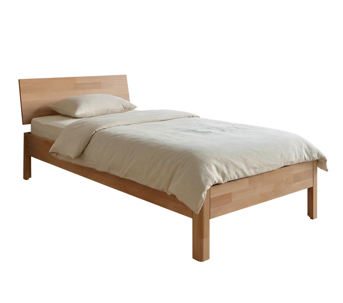 BETT 90/200 cm  in Kernbuche  - Kernbuche, Natur, Holz (90/200cm) - P & B