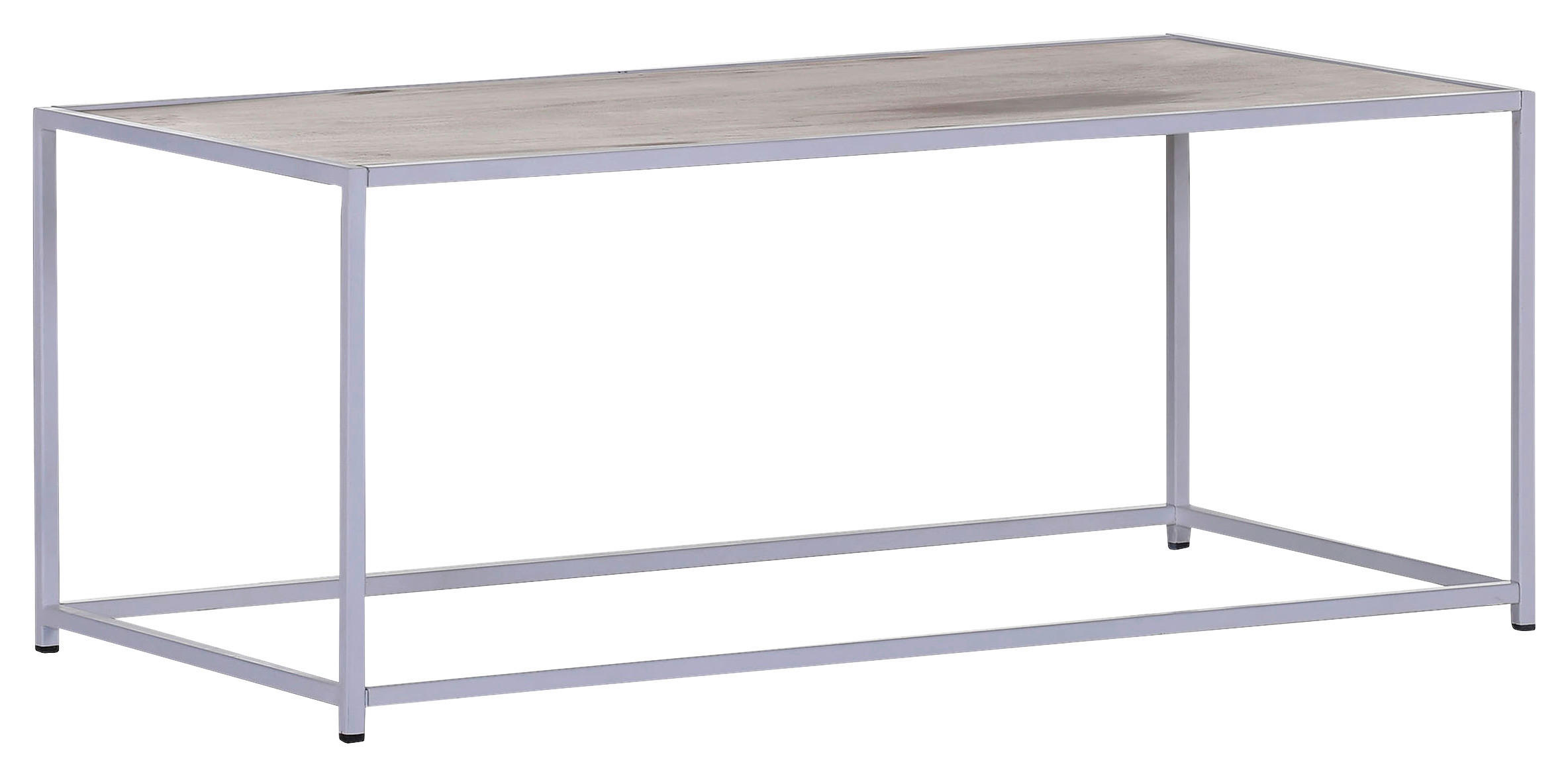 COUCHTISCH Mangoholz massiv 100/50/40 cm rechteckig Weiß  - Weiß, Trend, Holz/Metall (100/50/40cm) - Livetastic