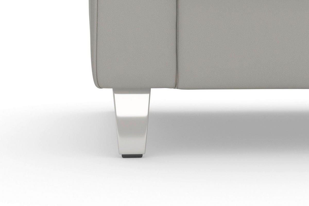 SESSEL 101/84/93 cm  in Echtleder Hellgrau  - Chromfarben/Hellgrau, Basics, Leder/Metall (101/84/93cm) - Sit & More