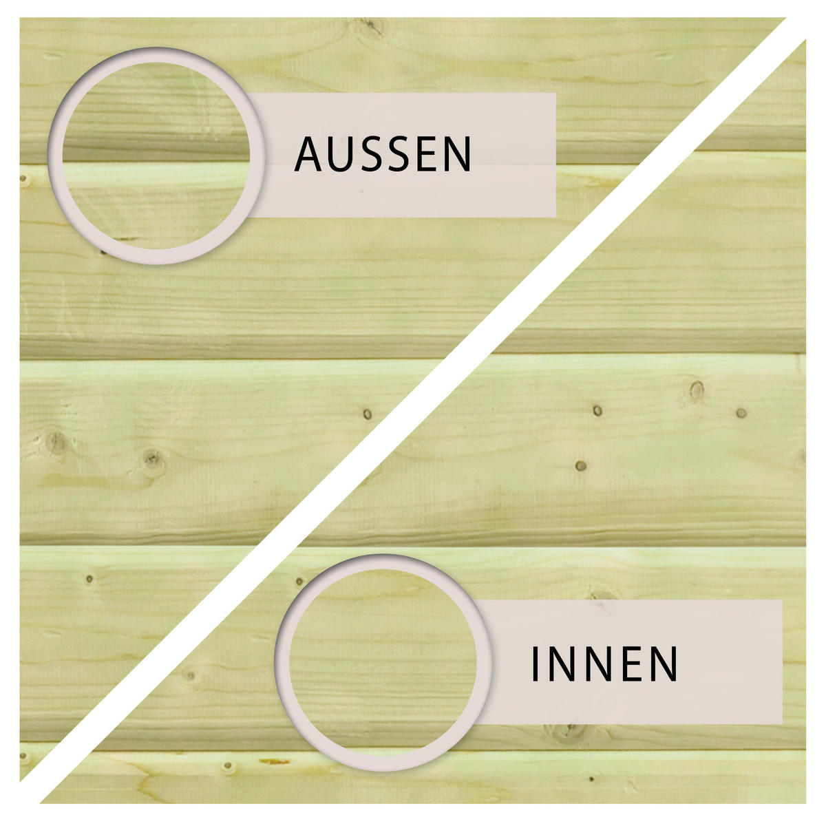POOL-SET IBIZA 1 KDI 400/124 cm  - Blau/Naturfarben, Basics, Holz (400/124cm) - Karibu
