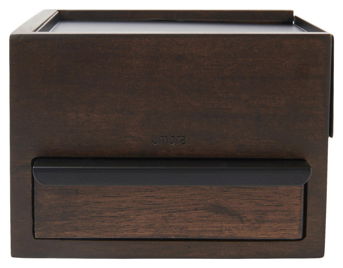 SCHMUCKBOX - Walnussfarben/Schwarz, Design, Holz/Metall (17/11,2/15,2cm) - Umbra