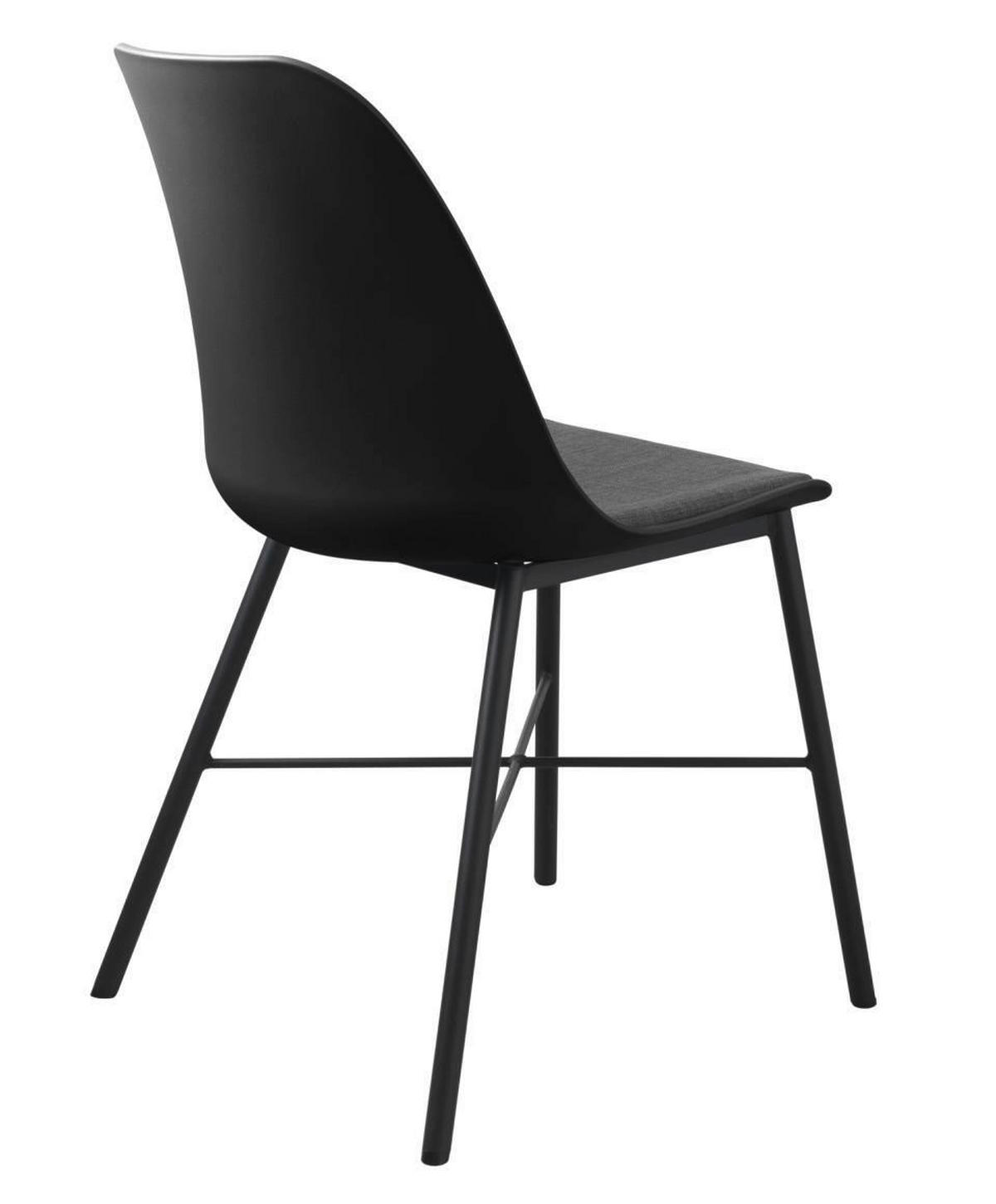 STUHL-SET 2 Stück  in matt  - Schwarz/Grau, MODERN, Kunststoff/Textil (47/83/54cm) - Livetastic