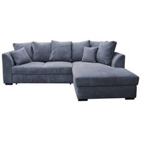 ECKSOFA in Cord Grau  - Schwarz/Grau, Design, Kunststoff/Textil (259/174cm) - Cantus