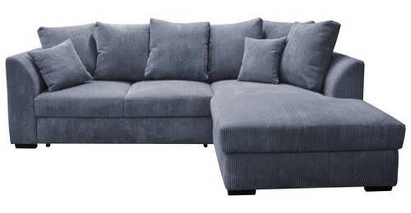 ECKSOFA inkl.Funktionen Grau Cord  - Schwarz/Grau, Design, Kunststoff/Textil (259/174cm) - Cantus