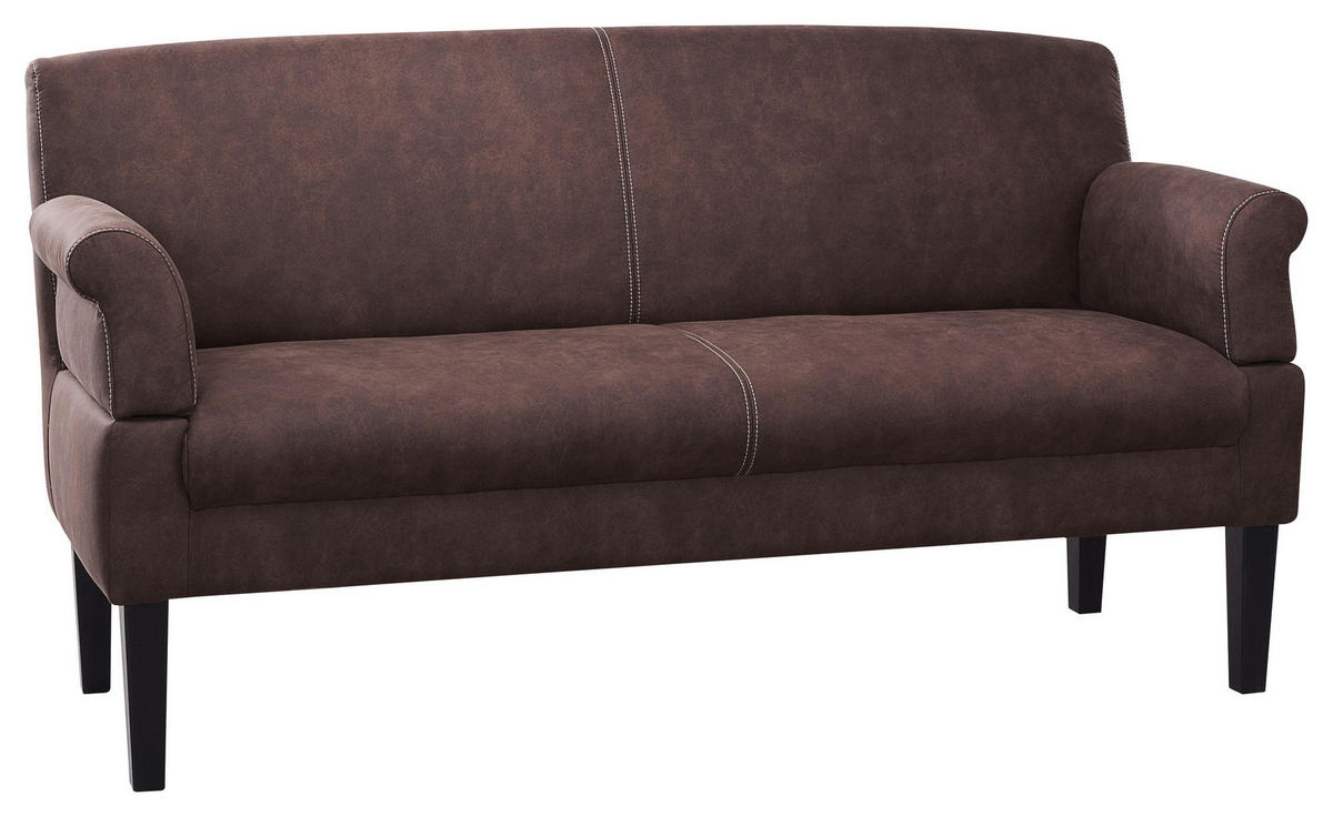 3-SITZER-SOFA in Mikrofaser Dunkelbraun  - Dunkelbraun/Beige, KONVENTIONELL, Holz/Textil (182/97/78cm) - Sit & More