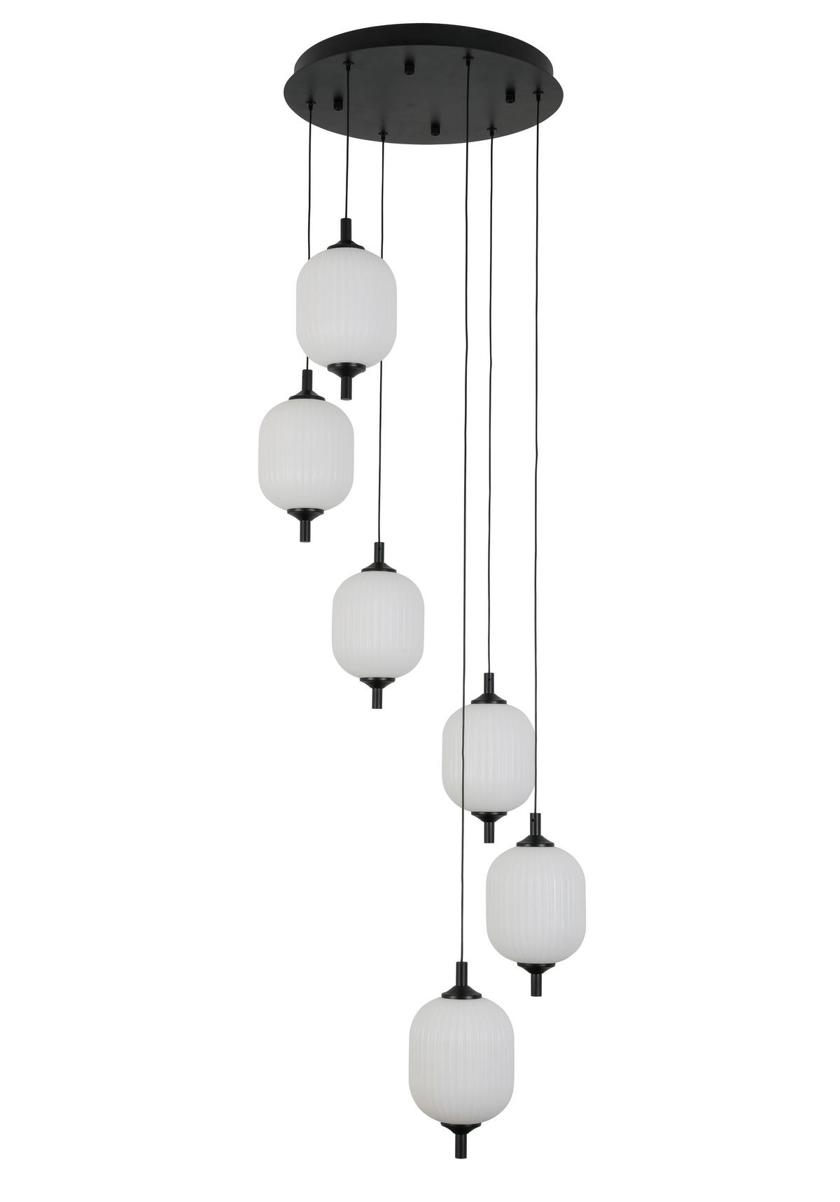 LED FÜGGŐLÁMPA 47/150 cm  - fekete/fehér, Trend, műanyag/fém (47/150cm) - Novel