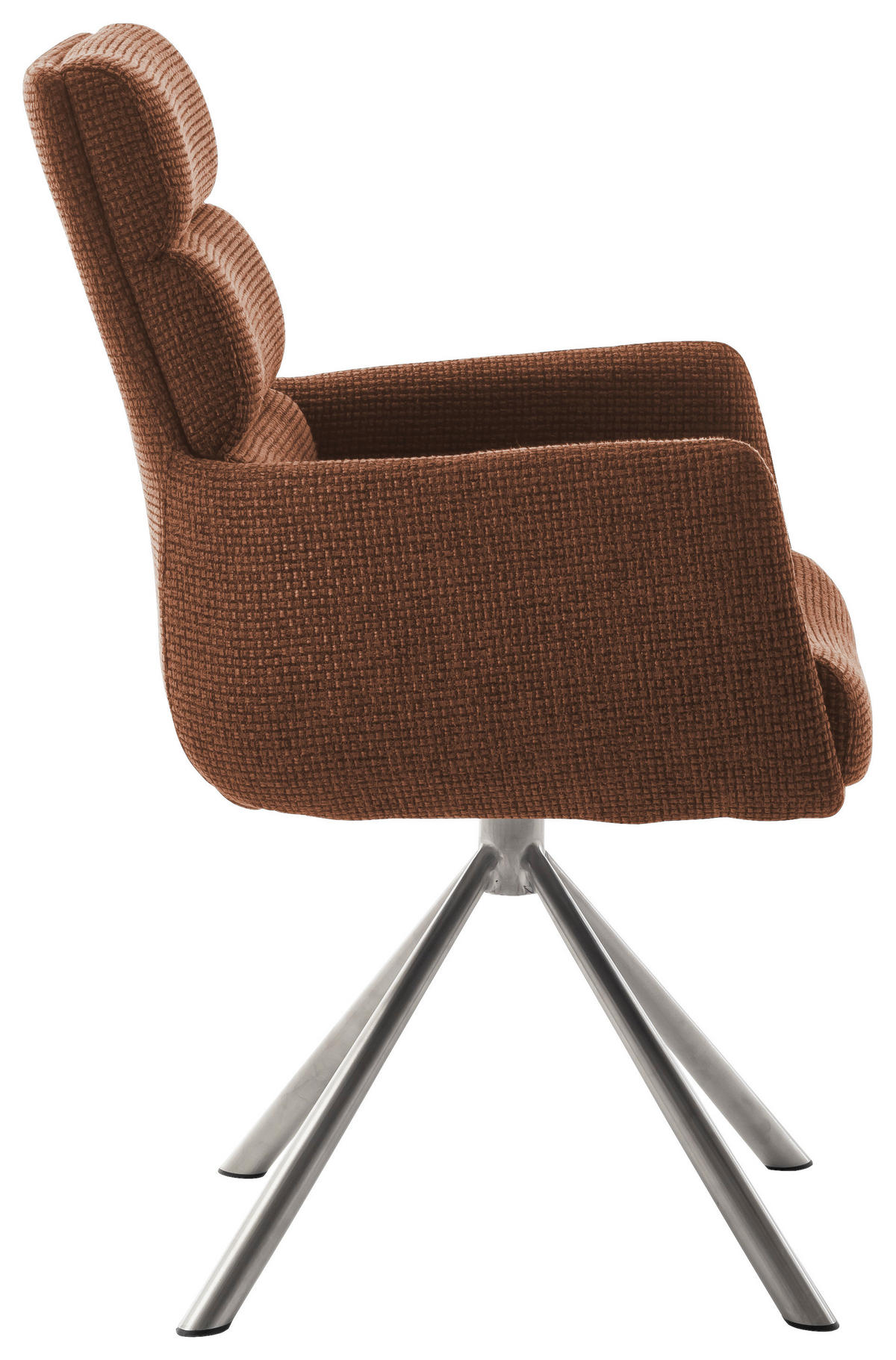 ARMLEHNSTUHL  in Edelstahl Webstoff  - Edelstahlfarben/Rostfarben, Design, Textil/Metall (61/90/64cm) - Dieter Knoll