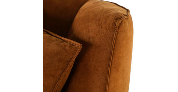 3-SITZER-SOFA TABALUGA TABALUGA Mikrofaser Cognac  - Cognac/Schwarz, Design, Textil/Metall (203/90/95cm) - Carryhome