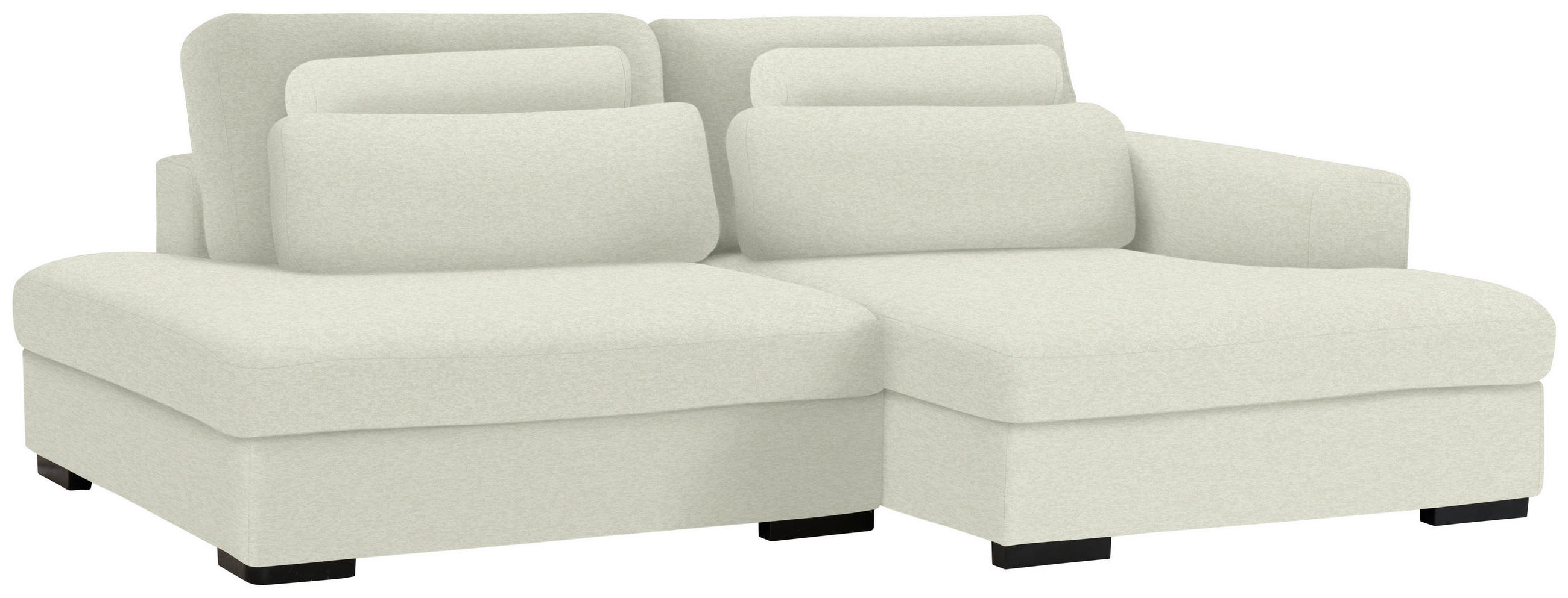 ECKSOFA in Chenille Creme  - Creme/Schwarz, Design, Kunststoff/Textil (223/158cm) - Lomoco