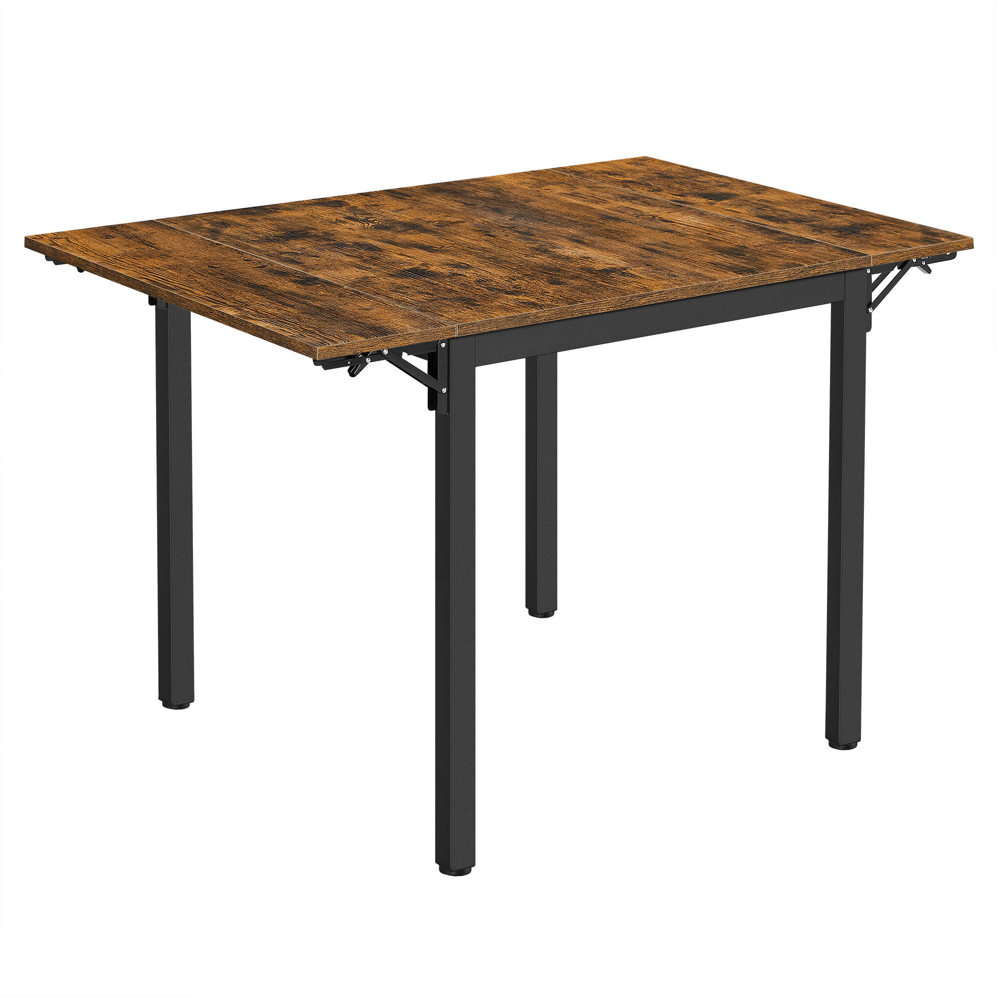 ESSTISCH in Metall, Holzwerkstoff 85-120/78/75 cm  - Schwarz/Braun, Basics, Holzwerkstoff/Metall (85-120/78/75cm) - Boxxx