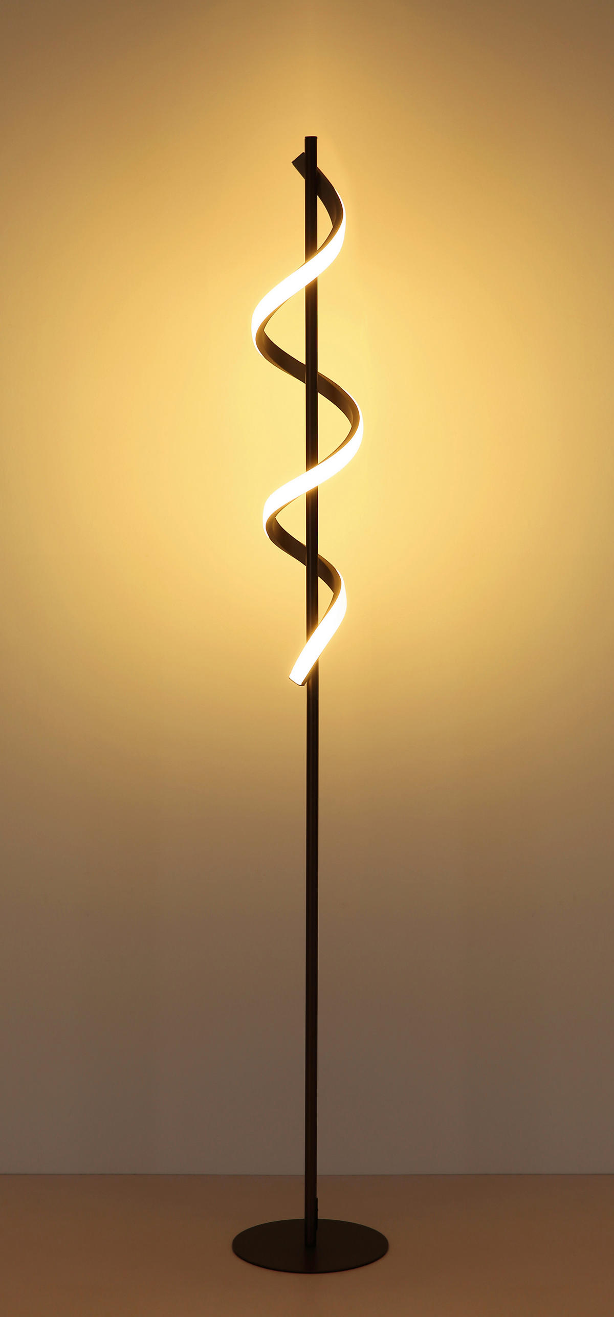 PODNA LED LAMPA Spiro  - opal/crna, Dizajnerski, metal/plastika (20/140cm)