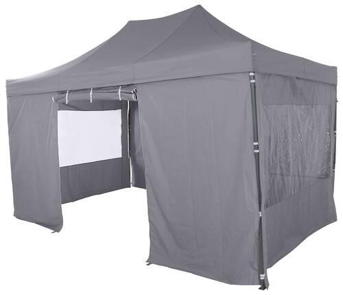 PAVILLON 450/330/300 cm Stahl  - Grau, KONVENTIONELL, Textil/Metall (450/330/300cm) - Siena Garden