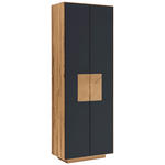 GARDEROBENSCHRANK  in 72/198/37 cm  - Eichefarben/Anthrazit, MODERN, Glas/Holz (72/198/37cm) - Linea Natura