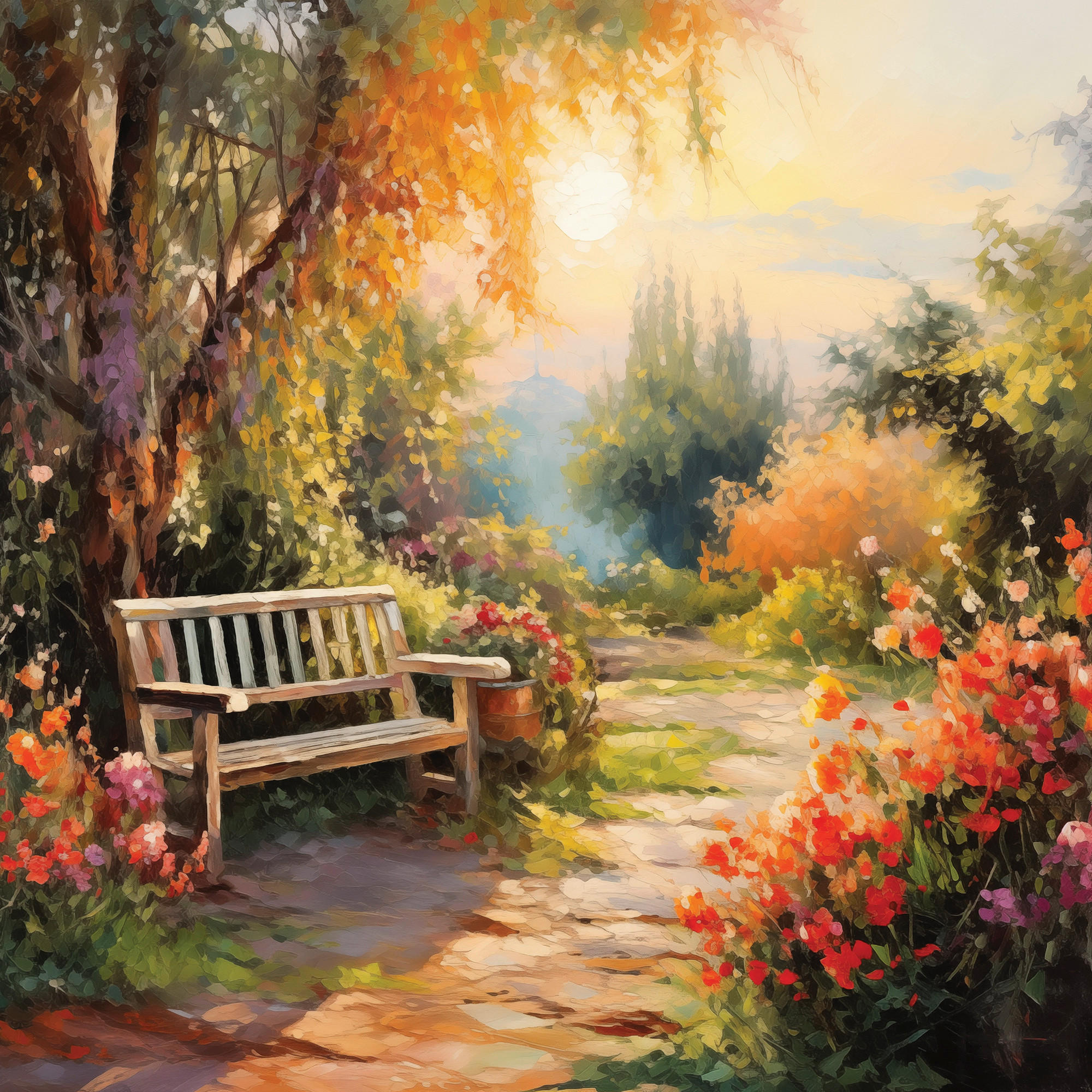 LEINWANDBILD Landschaft & Natur 55/55 cm  - Multicolor, Basics, Holz/Papier (55/55cm) - Euroart