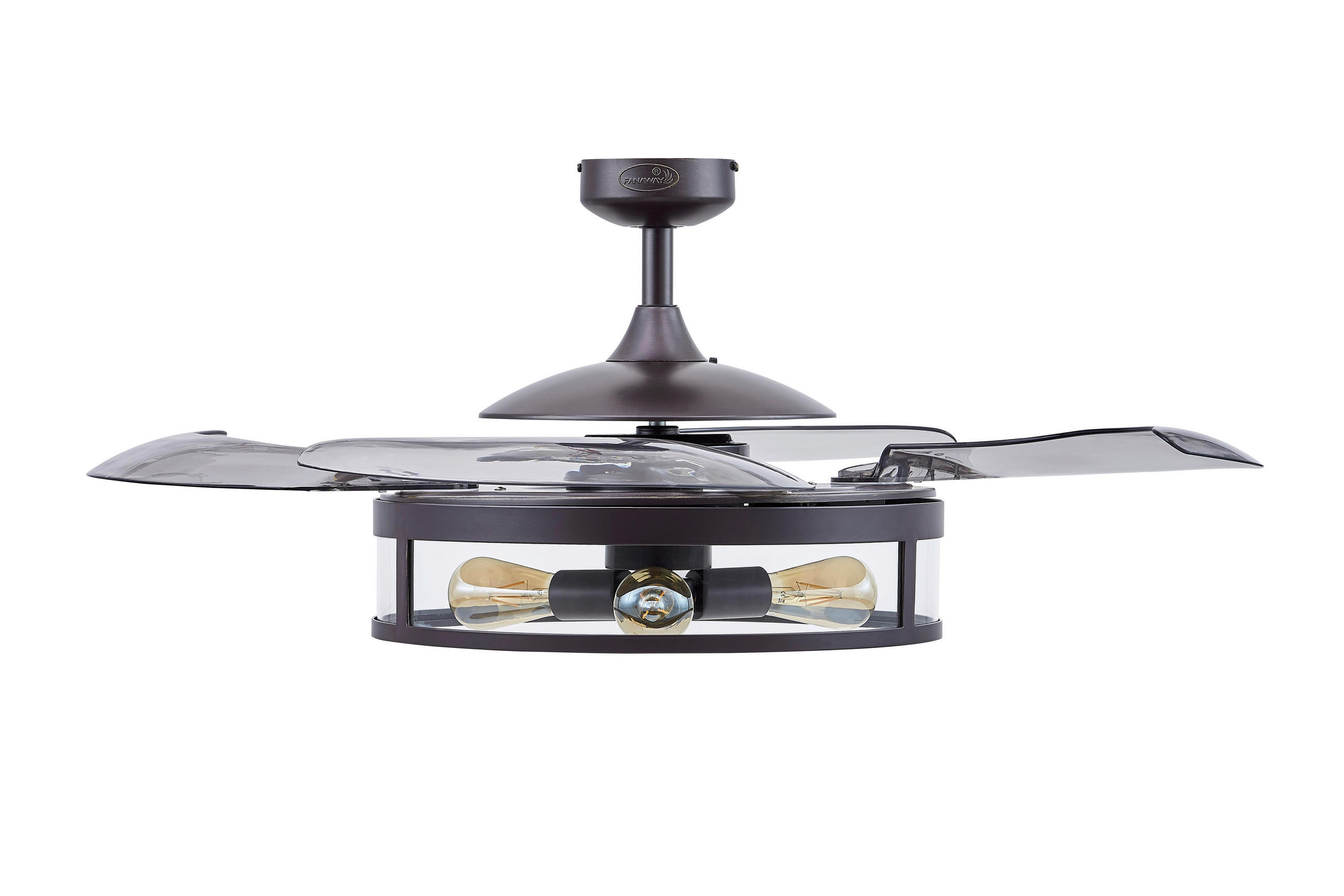 DECKENVENTILATOR 122/41 cm   - Transparent/Schwarz, Basics, Kunststoff/Metall (122/41cm) - P & B