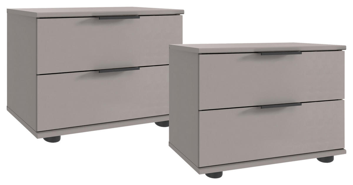 NACHTKÄSTCHENSET 52/40/38 cm  in Sahara  - Schwarz/Sahara, Design, Holzwerkstoff/Kunststoff (52/40/38cm) - Carryhome