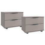 NACHTKÄSTCHENSET 52/40/38 cm  in Sahara  - Schwarz/Sahara, Design, Holzwerkstoff/Kunststoff (52/40/38cm) - Carryhome