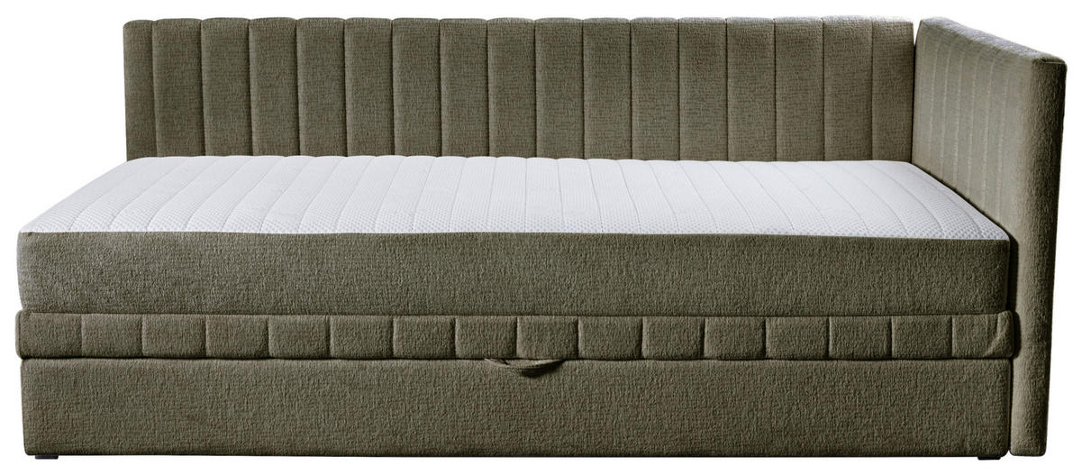 SCHLAFSOFA ROMA in Chenille, Jacquard Grün  - Schwarz/Grün, Design, Kunststoff/Textil (212/83/99cm) - MID.YOU