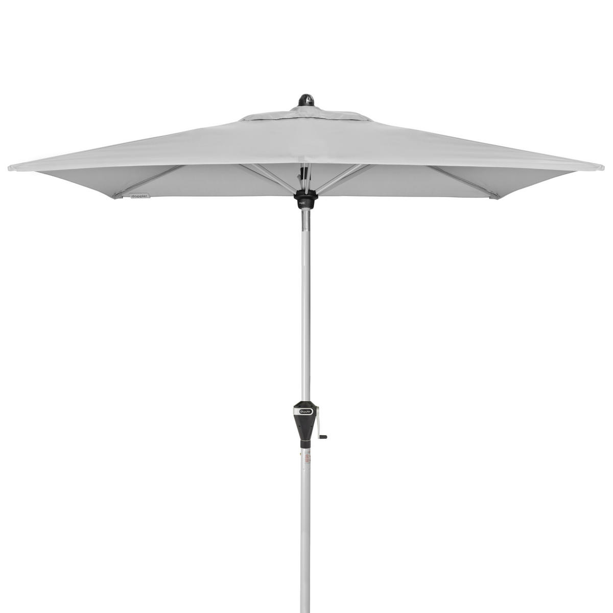 SONNENSCHIRM 210x140 cm Hellgrau  - Silberfarben/Hellgrau, Basics, Textil/Metall (210/140cm) - Doppler