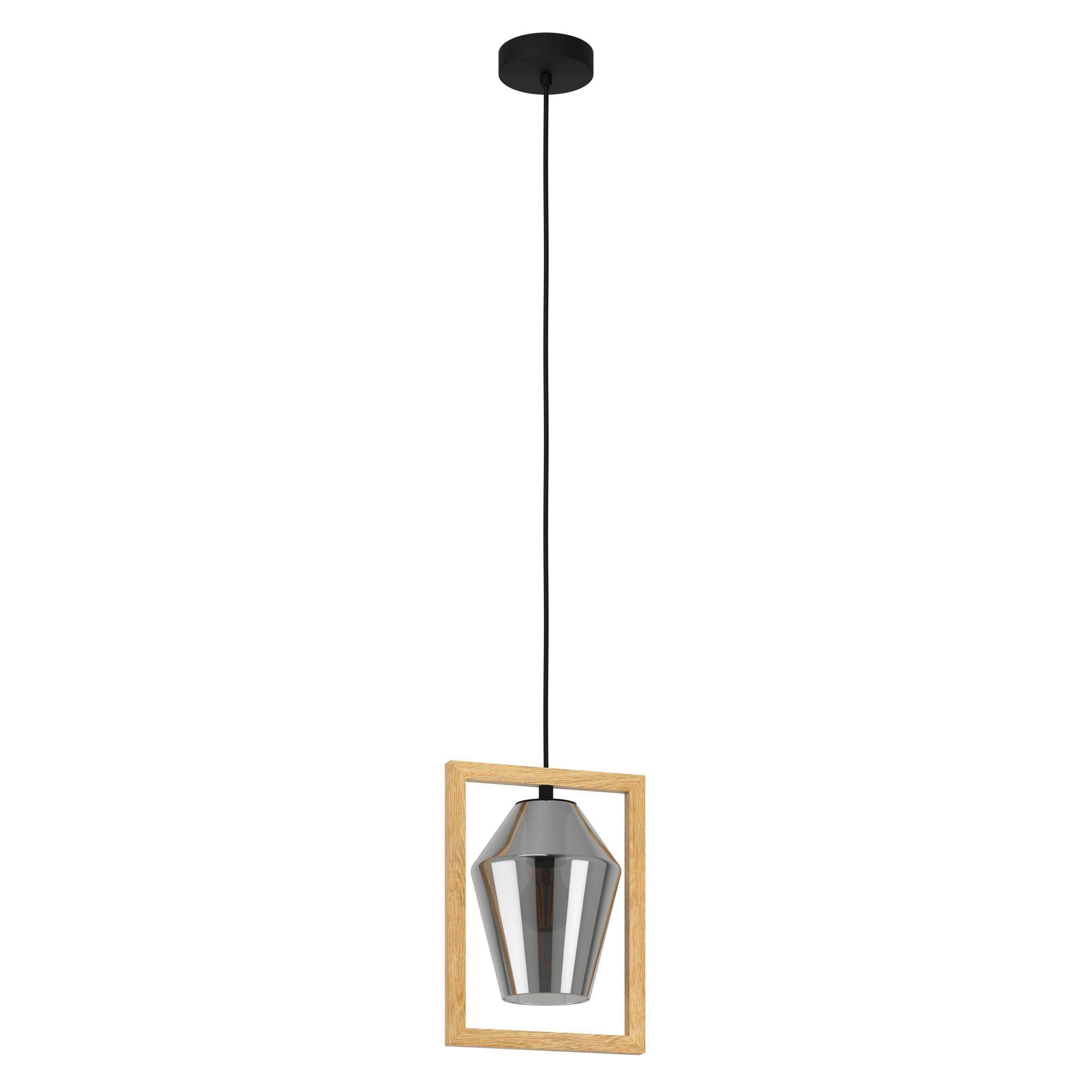 HÄNGLAMPA Viglioni 23/16,5/110 cm  - brun/svart, Natur, metall/trä (23/16,5/110cm) - Eglo
