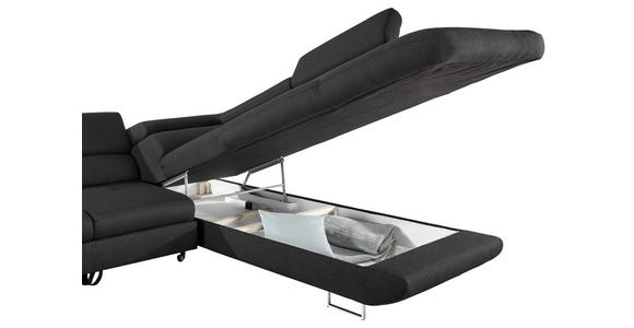 ECKSOFA  in Webstoff Schwarz  280/235 cm  - Schwarz, Design, Textil/Metall (280/235cm) - Hom`in