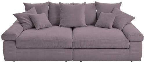 BIGSOFA Cord Rosa  - Schwarz/Rosa, Design, Kunststoff/Textil (260/90/140cm) - Ambia Home