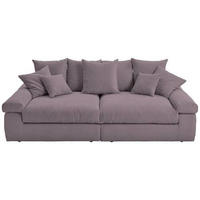 BIGSOFA in Cord Rosa  - Schwarz/Rosa, Design, Kunststoff/Textil (260/90/140cm) - Ambia Home