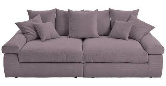 BIGSOFA in Cord Rosa  - Schwarz/Rosa, Design, Kunststoff/Textil (260/90/140cm) - Ambia Home