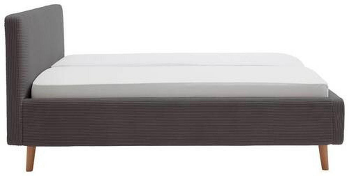 POLSTERBETT 140/200 cm  in Grau  - Eichefarben/Grau, Design, Holz/Textil (140/200cm) - Xora