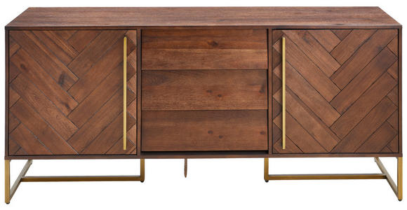 SIDEBOARD 180/80/45 cm - Messingfarben/Akaziefarben, KONVENTIONELL, Holz/Holzwerkstoff (180/80/45cm) - Ambia Home