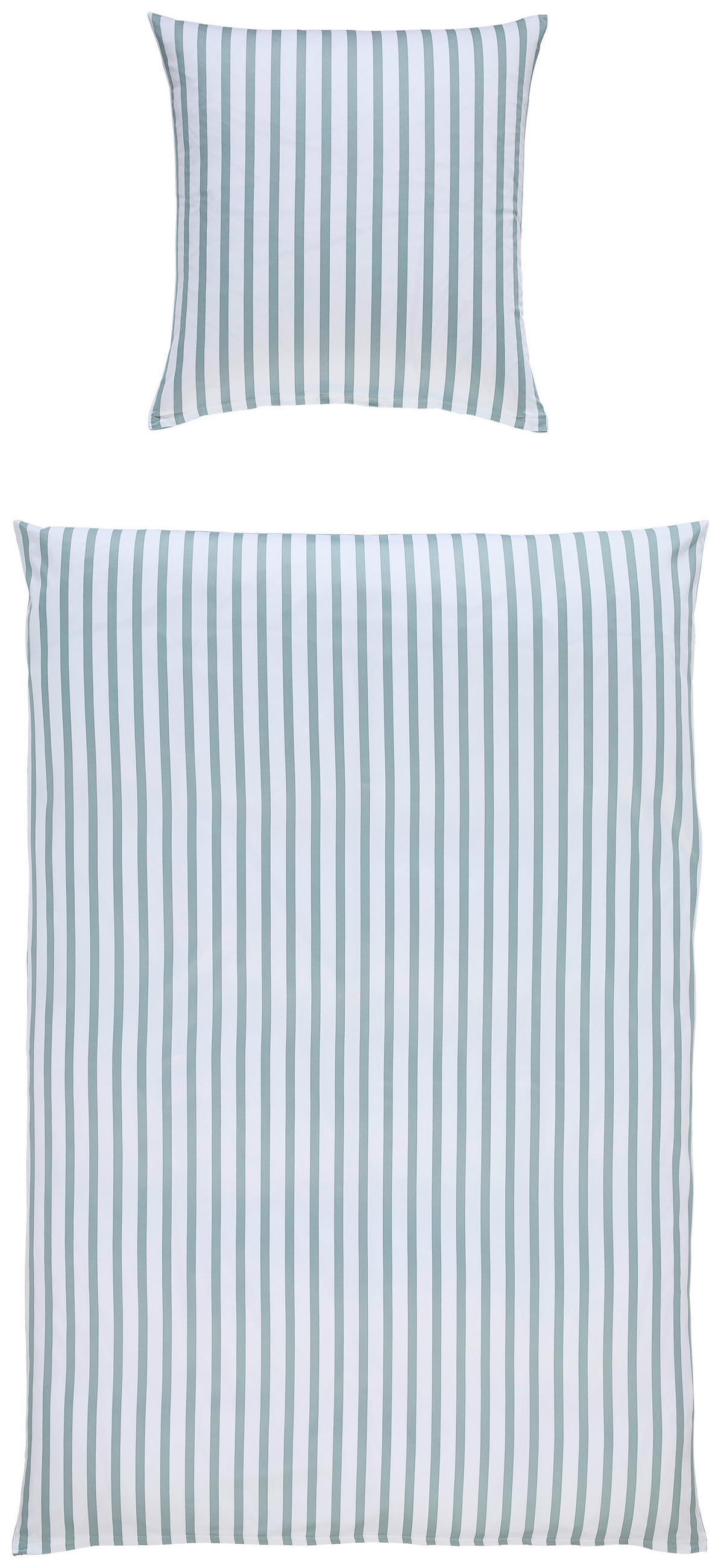 BETTWÄSCHE GENTANO Makosatin 135/200 cm  - Salbeigrün/Weiß, Design, Textil (135/200cm) - Janine