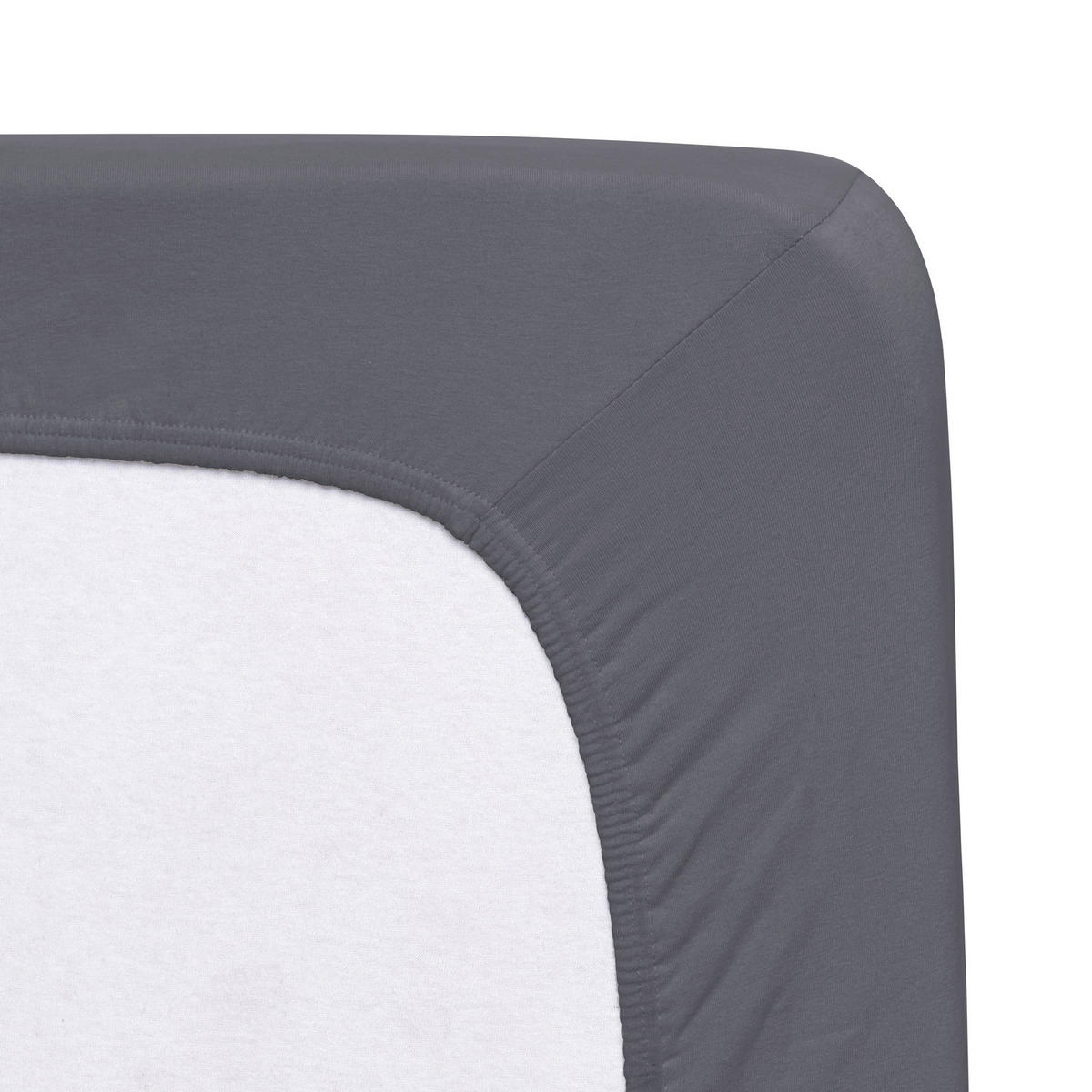 SPANNLEINTUCH 180-200/200-220 cm Jersey  - Dunkelgrau, Basics, Textil (180-200/200-220cm) - Florella