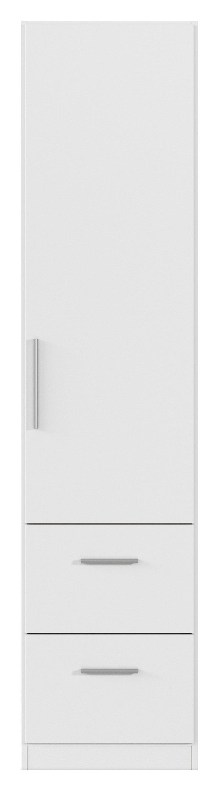 DREHTÜRENSCHRANK 47/197/54 cm,  in Weiß, 1-türig  - Alufarben/Weiß, KONVENTIONELL, Holzwerkstoff/Kunststoff (47/197/54cm) - home24