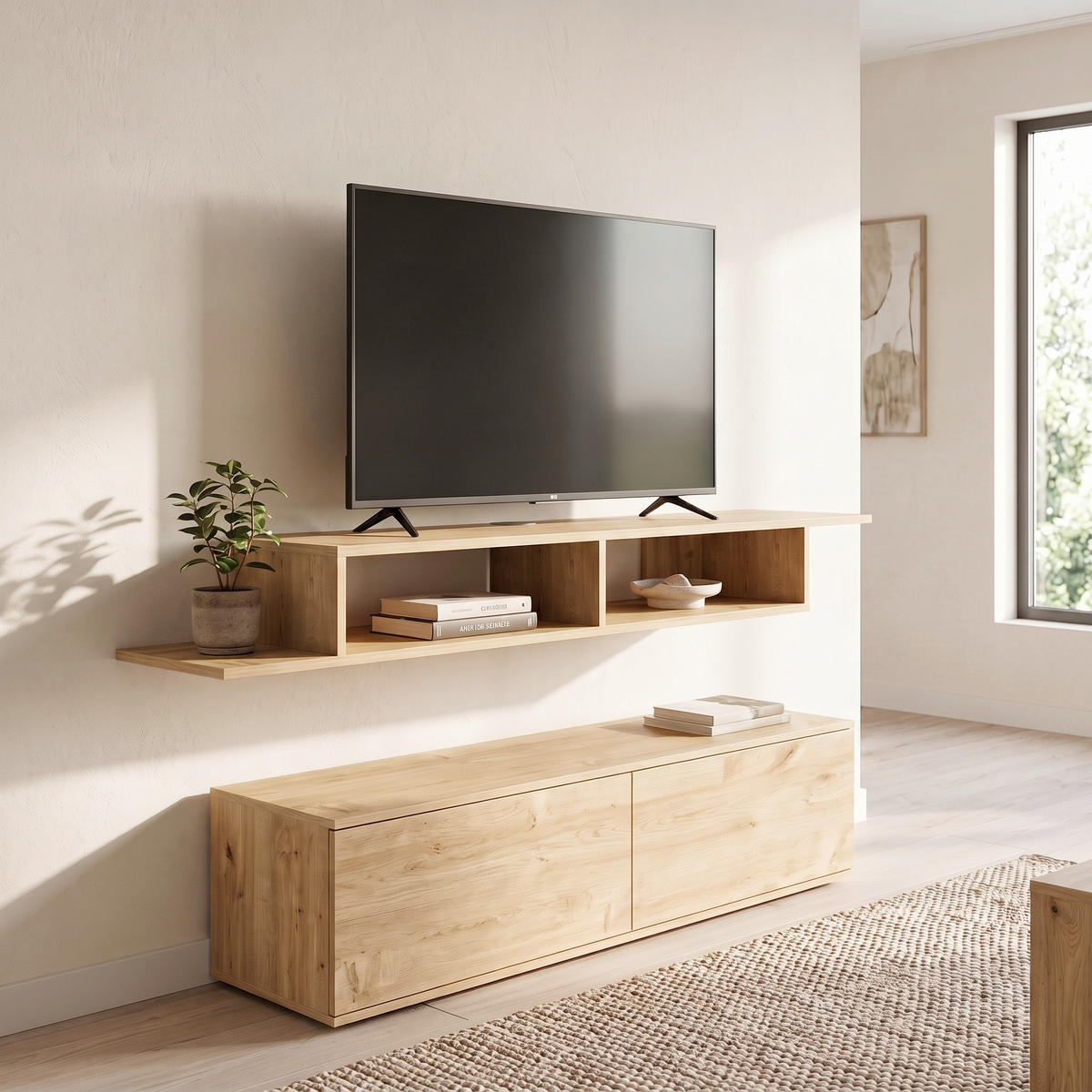 WANDBOARD149/16,4/29,6 cm Eichefarben  - Eichefarben, Design, Holzwerkstoff (149/16,4/29,6cm) - Livetastic