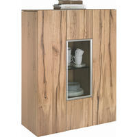 VYSOKÁ KOMODA, staré drevo, dub, farba duba, 96/130/42,3 cm - čierna/farba duba, Natur, kov/drevo (96/130/42,3cm) - Voglauer