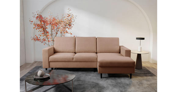 ECKSOFA  in Struktur Braun  - Schwarz/Braun, MODERN, Holz/Kunststoff (230/145cm) - Carryhome