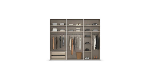 SCHWEBETÜRENSCHRANK 271/223/68 cm 3-türig Grau - Schwarz/Grau, KONVENTIONELL, Glas/Holzwerkstoff (271/223/68cm) - Novel
