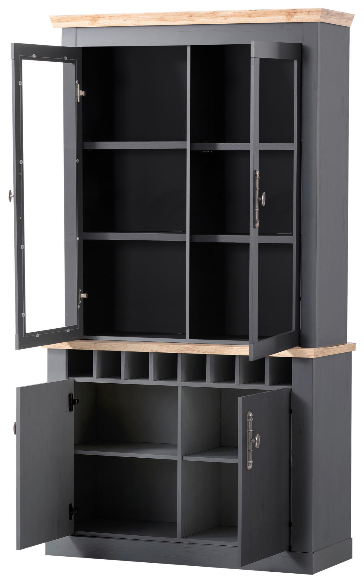 BUFFET 110/205/44 cm  in  - Anthrazit/Silberfarben, Design, Holzwerkstoff/Metall (110/205/44cm) - MID.YOU