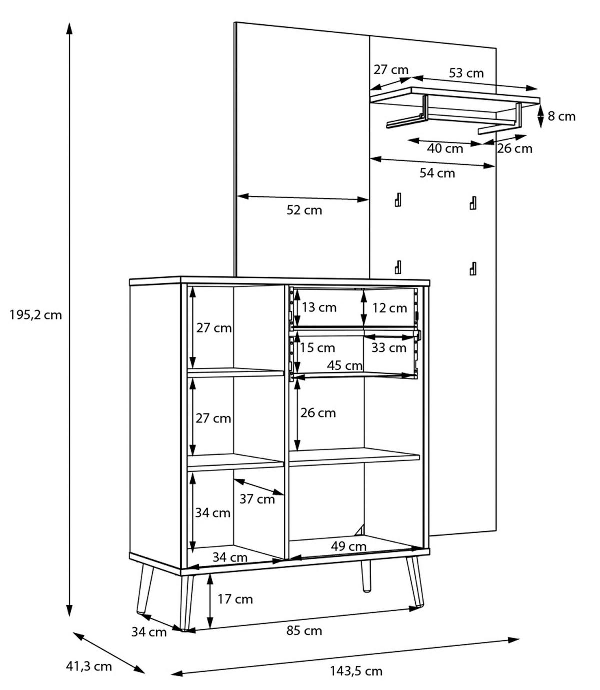 PREDSOBA barve hrasta, žajbljevo zelena - barve hrasta/žajbljevo zelena, Design, leseni material/les (143,5/195,8/41,5cm) - MID.YOU