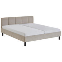 POLSTERBETT 180/200 cm, inkl.  in Beige  - Beige/Schwarz, Basics, Holz/Textil (180/200cm) - Boxxx
