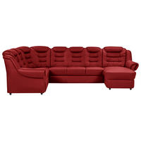 WOHNLANDSCHAFT in Lederlook Rot  - Rot/Schwarz, Konventionell, Kunststoff/Textil (216/333/165cm) - Livetastic