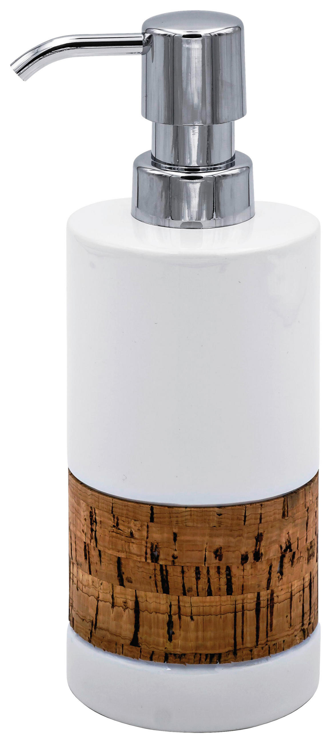 SEIFENSPENDER  - Braun/Weiß, Basics, Holz/Keramik (7/13/7cm) - Sadena